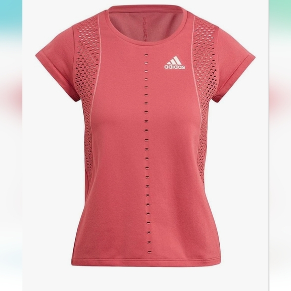 NWT ADIDAS Primeknit Primeblue Tennis Top Tee Wild Pink Sz L - Picture 1 of 6